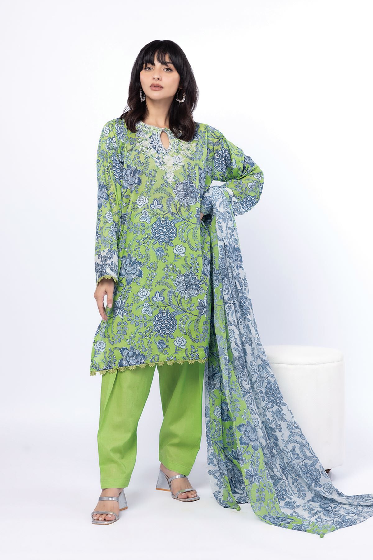 ギャッベ Made in Pakistan Buy Tailored 3 Piece | 0.0 N/A | SS2554AST-VG_MULTI | Khaadi Pakistan