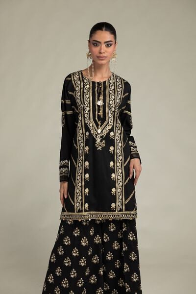 Printed Raw Silk 2-Piece Co-ord Set