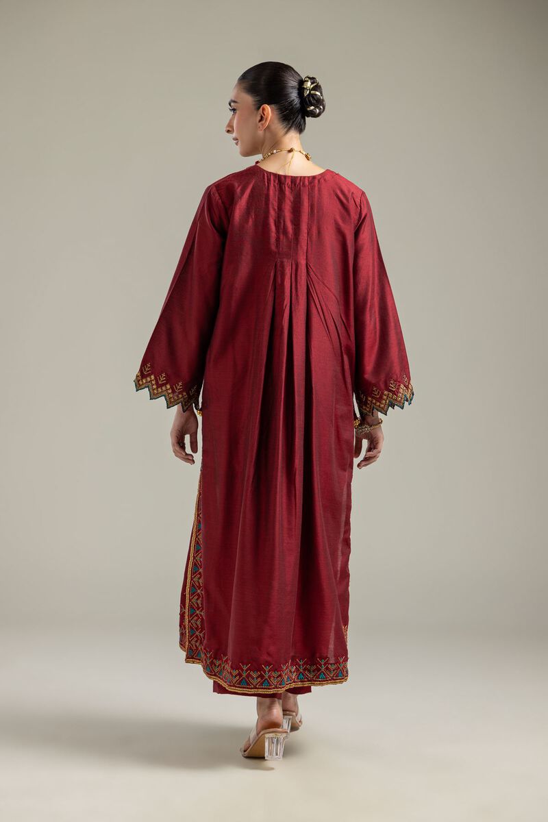 Silk Maroon Kurta