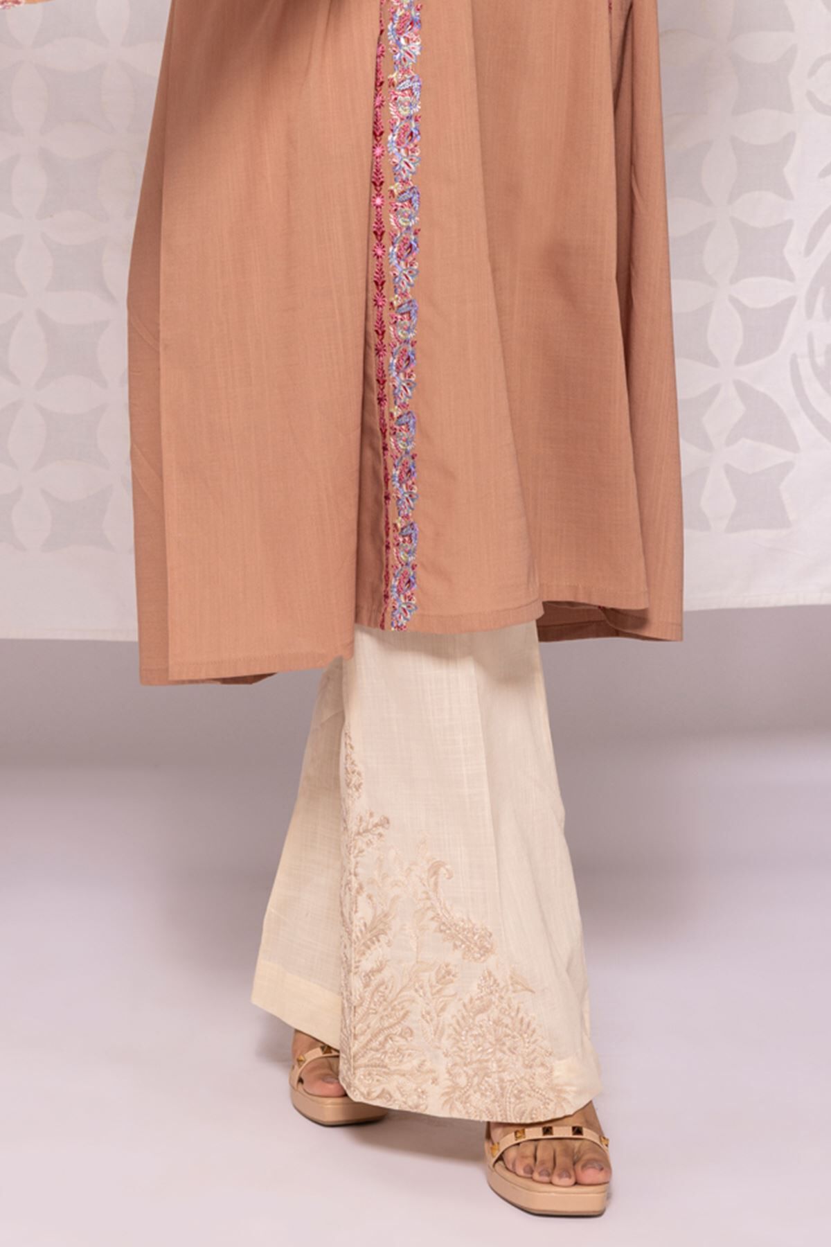 Fusion front open jacket with bootcut pants  Zuri by Zainab Fawad