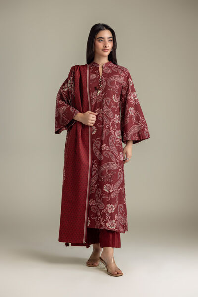 Printed Light Khaddar Fabrics 3 Piece