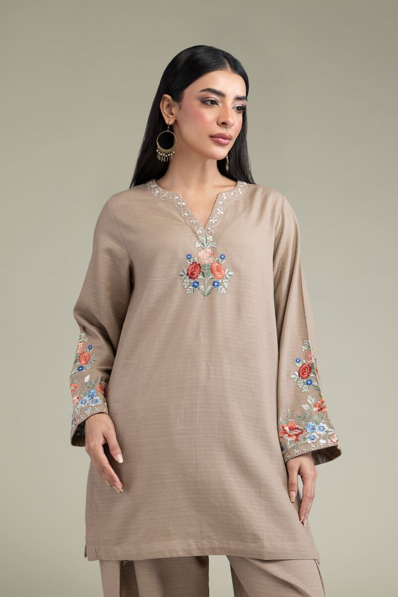 Floral Beige Kurta