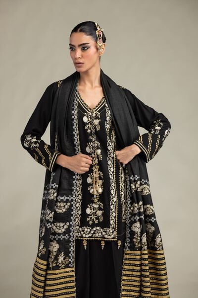 Printed Raw Silk 3-Piece Co-ord Set