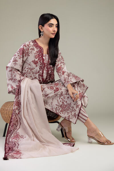 Pink Floral Kurta, image 1