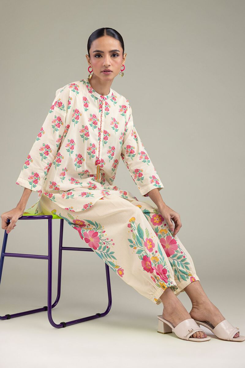 Floral Cambric Kurta view 2