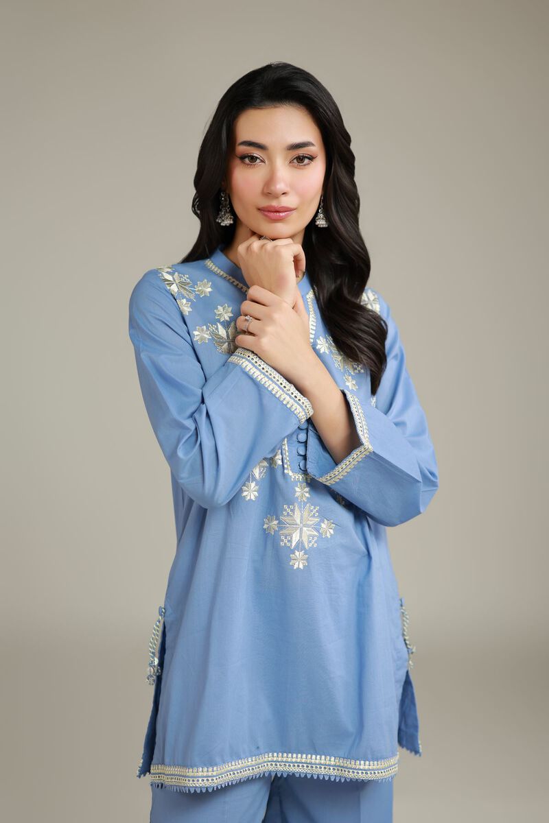 Floral Blue Kurta