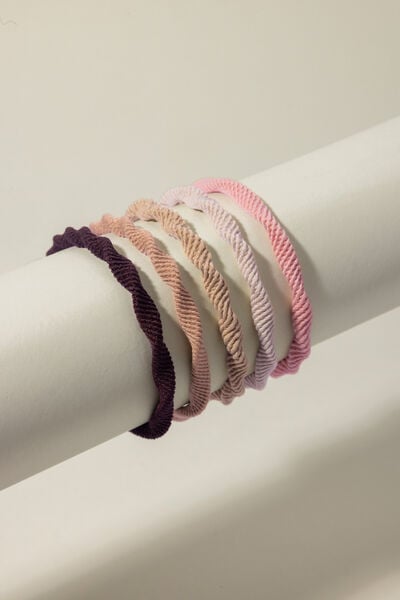 Solid Polyester Set Of 5 Scrunchie