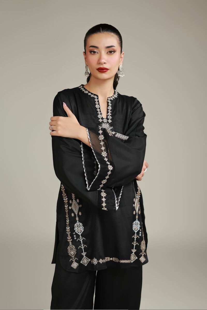 Black Silk Kurta