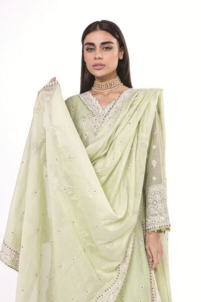 Embroidered | Viscose Polyester Khaadi Net | Tailored 3 Piece | PKR 11,400