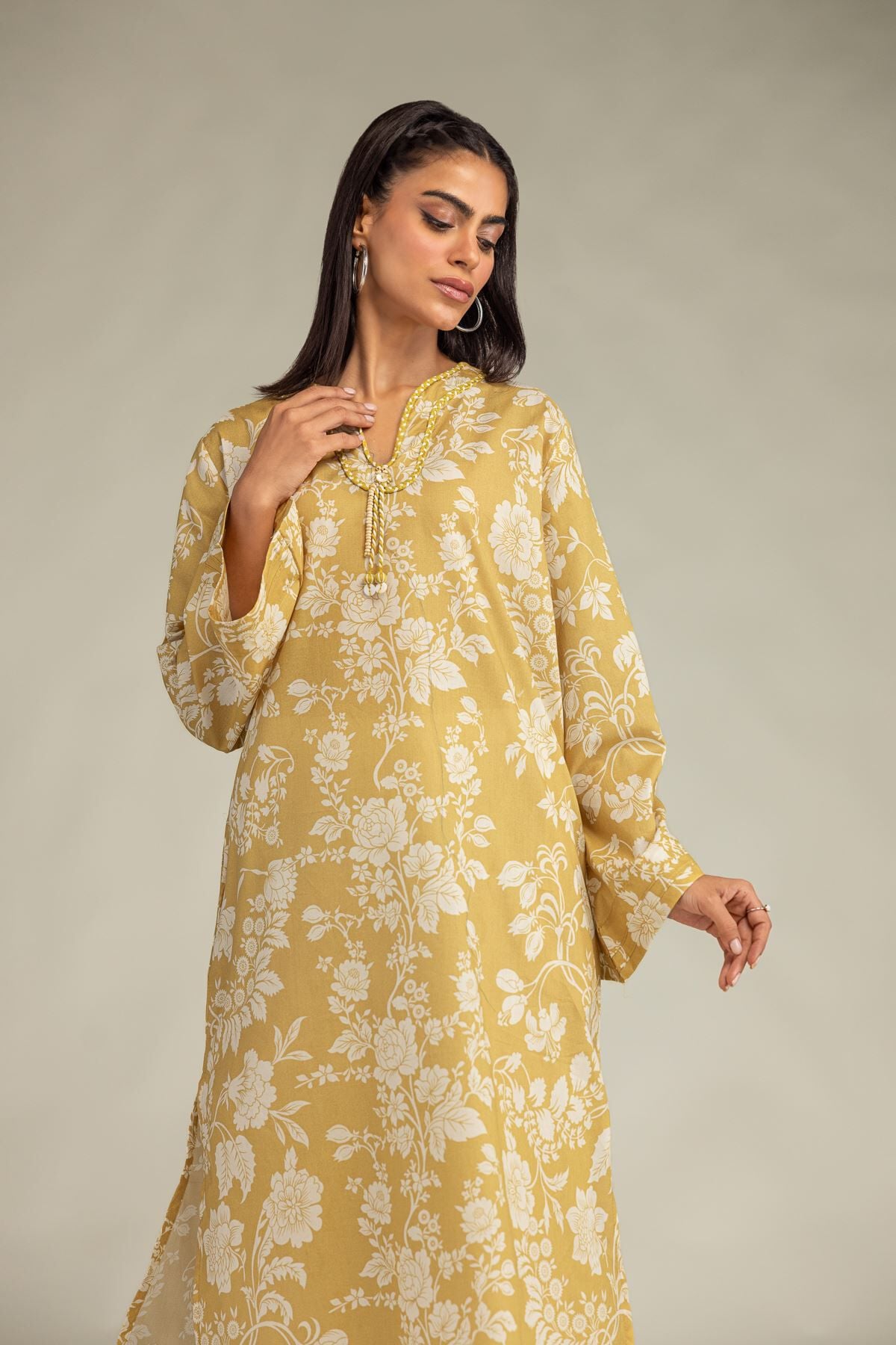 Khaadi - Cambric Longline Kurta