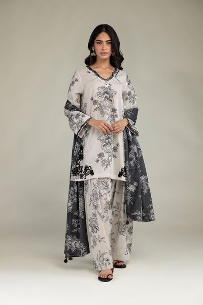 Embroidered Cambric Short Floral Kurta