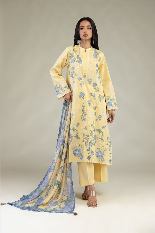 Dobby 3-piece unstitched suit by Khaadi