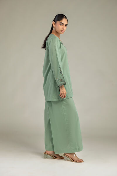 Green Solid Pants, image 1