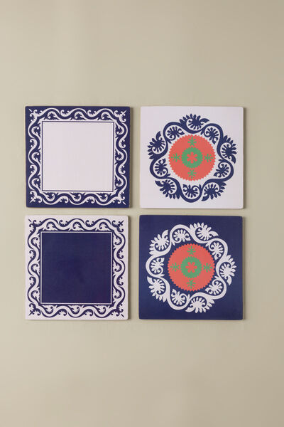 Printed Hard Cork Pack of 4 4in Coaster