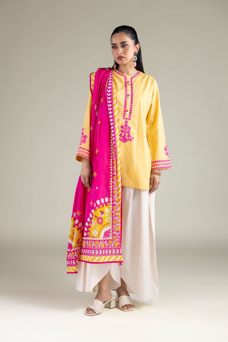 Cotton Magenta Dupatta
