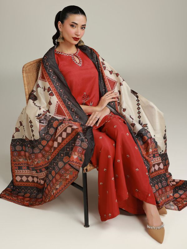Printed Rust Kurta