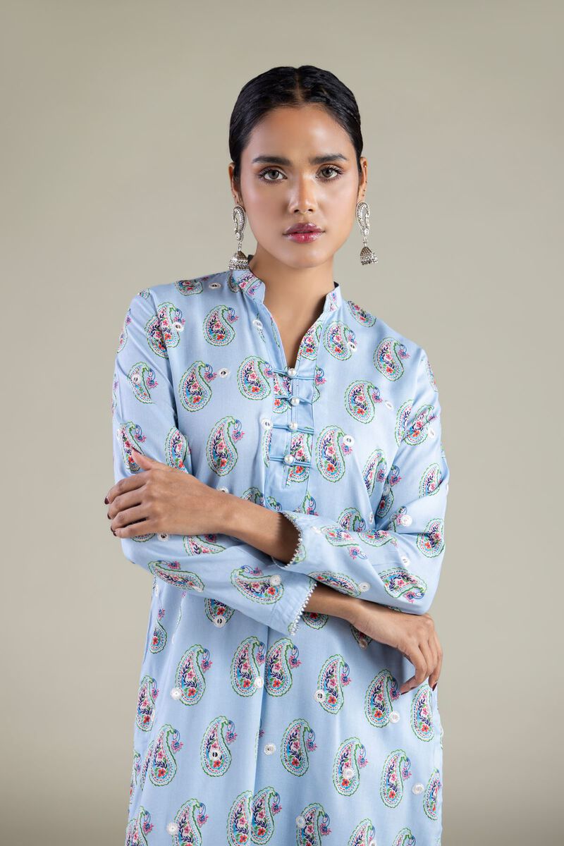 Paisley Band Collar Kurta