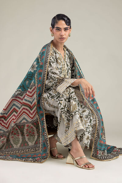 Floral Silk Kurta, image 1