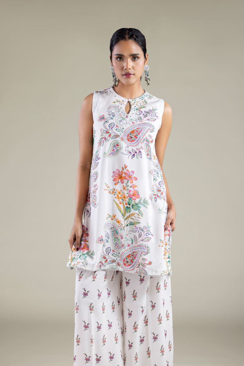 Floral Sleeveless Kurta