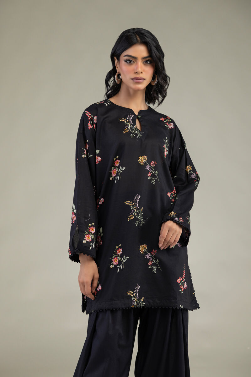 Black Floral Kurta