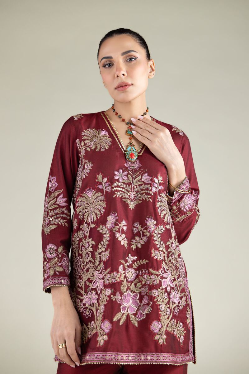 Floral V-Neck Kurta