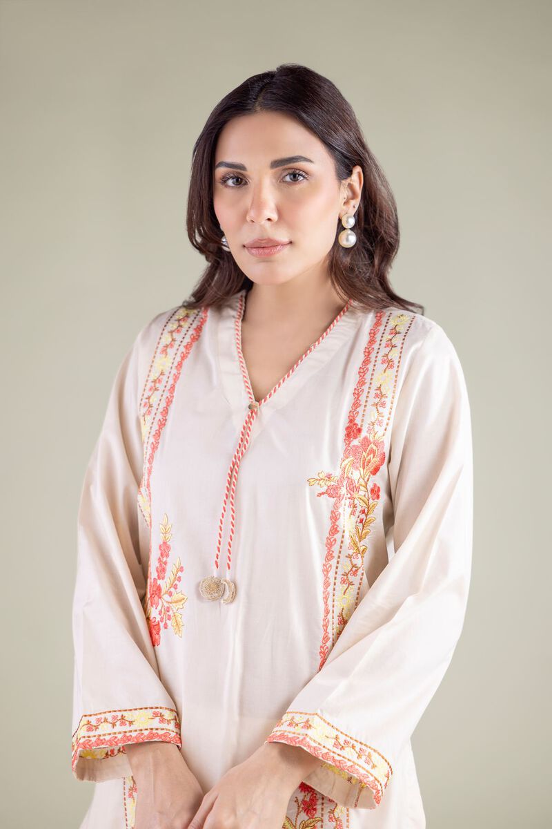 Floral V-Neck Kurta