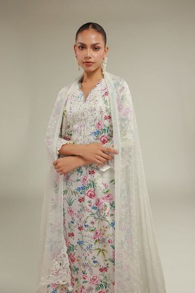 Floral Longline Kurta, image 1