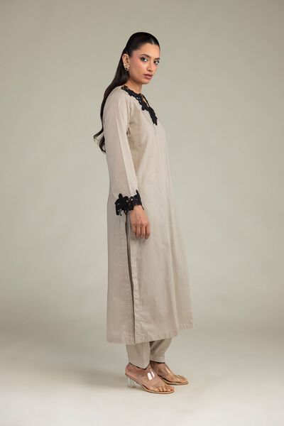 Embroidered Cambric Beige Dotted Shalwar