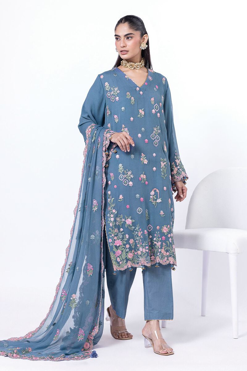 sachin and babi light blue dress Designer Crinkle Chiffon Dresses Pakistani Pakistani Crinkle Chiffon Dress  With Embroidery #Y6115