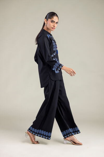 Dyed Cambric Black Cambric Trousers