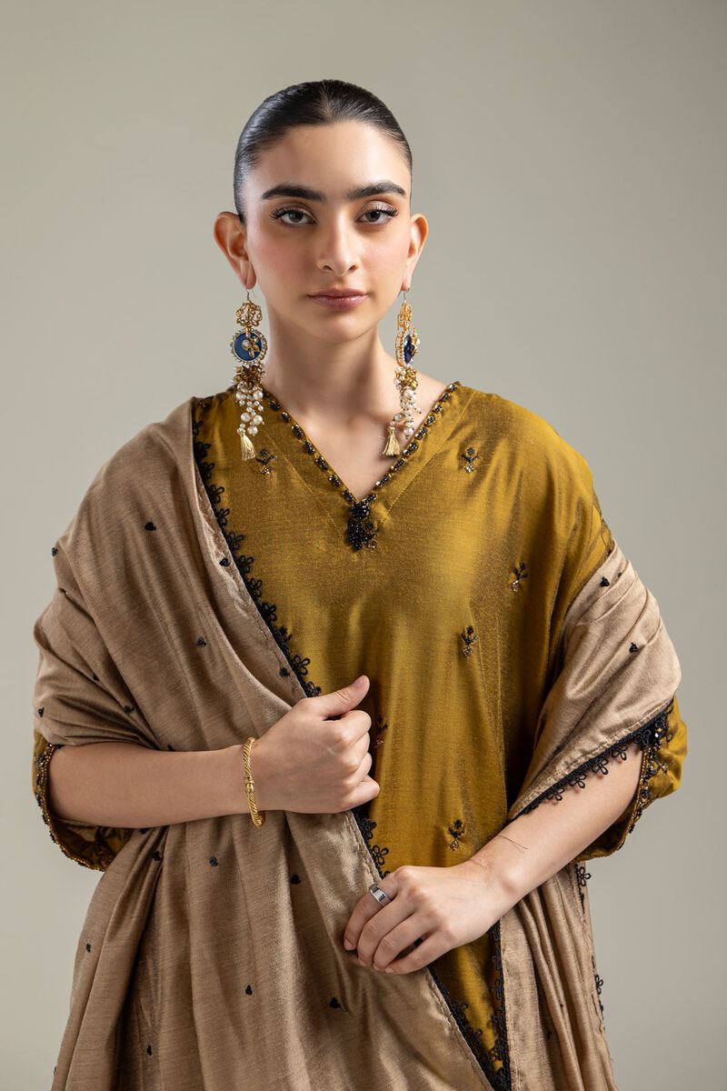 Beige Net Dupatta