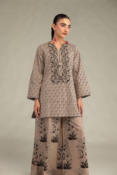 Floral V-Neck Kurta, image 1