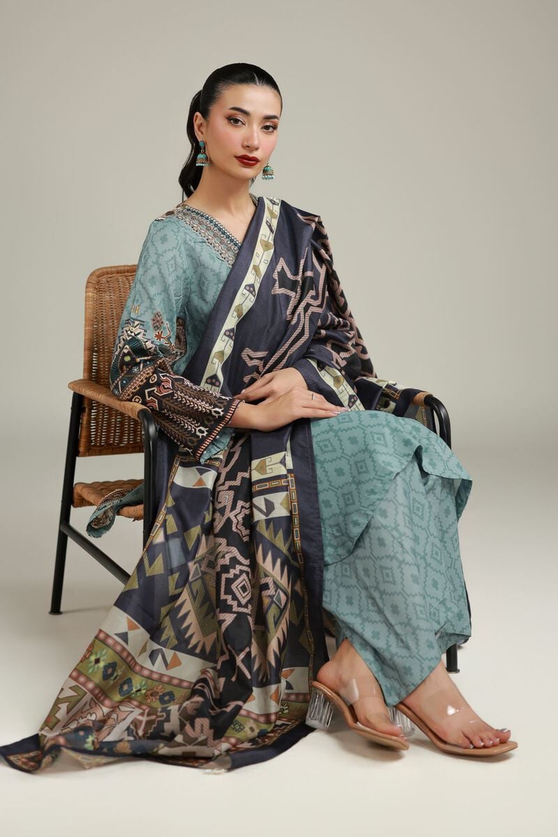 Navy Geometric Dupatta
