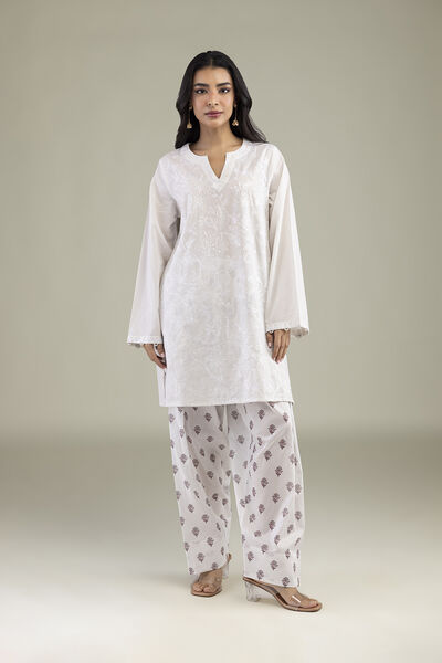 Embroidered Cambric Fabrics 2 Piece Top and Bottom