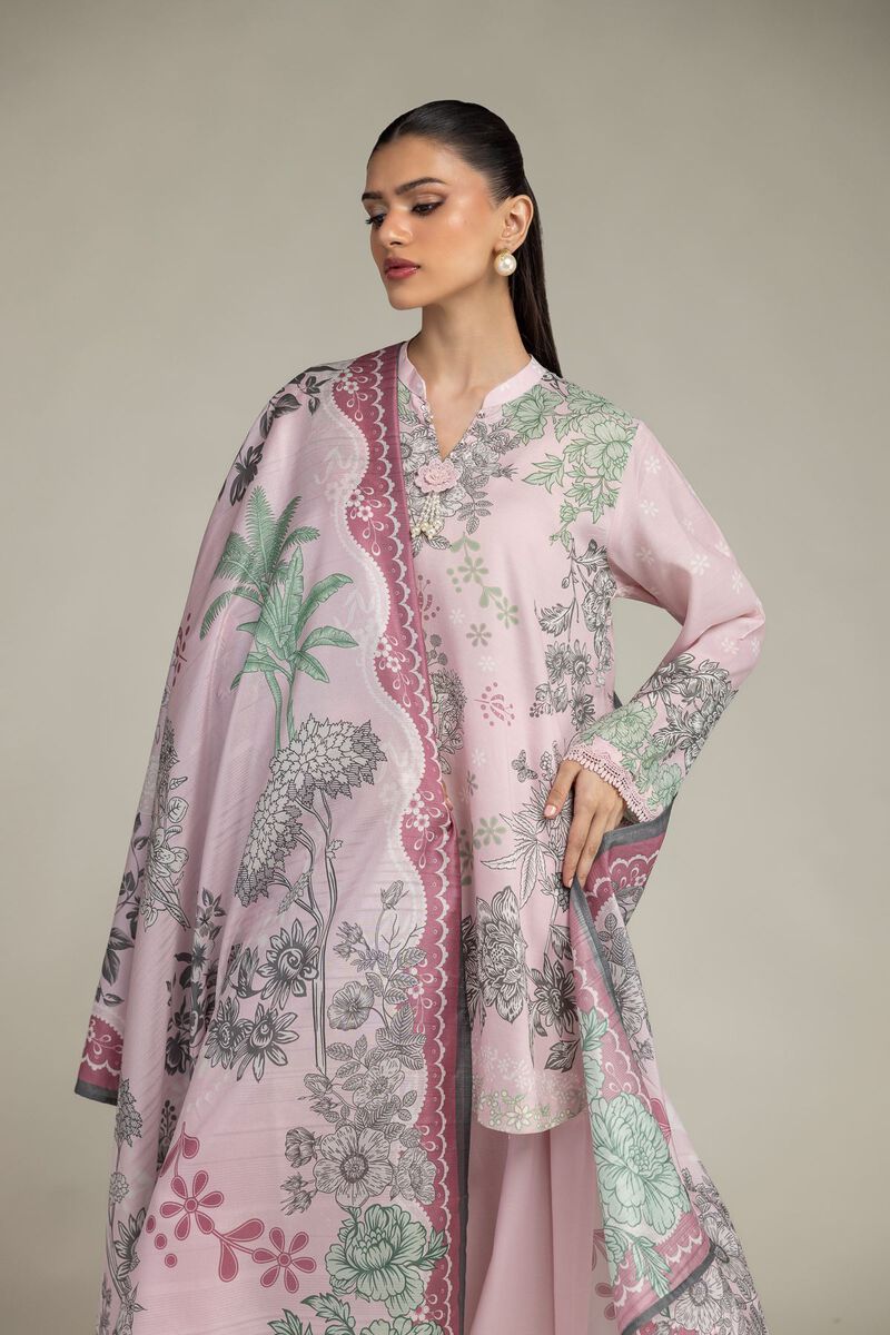 Floral Pink Dupatta