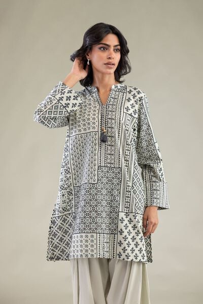 Short V-Neck Kurta, image 1