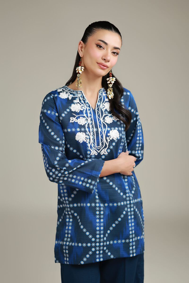 Printed Blue Kurta