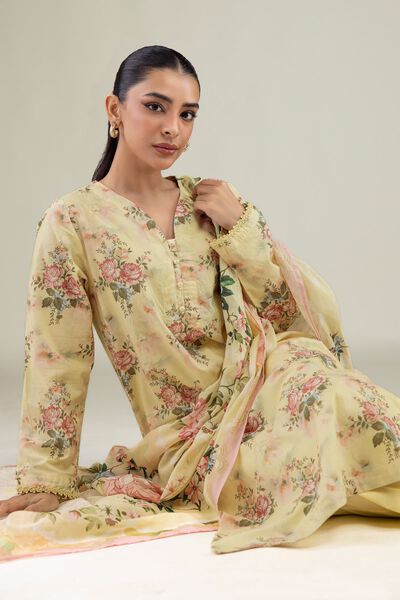 Printed Cotton Dobby Floral Printed Kurta