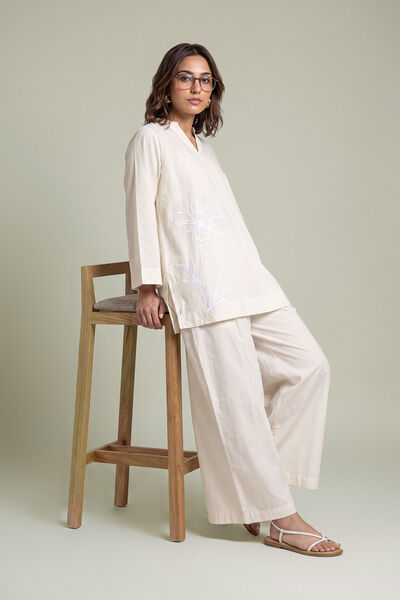 Dyed Poplin Solid Poplin Pants
