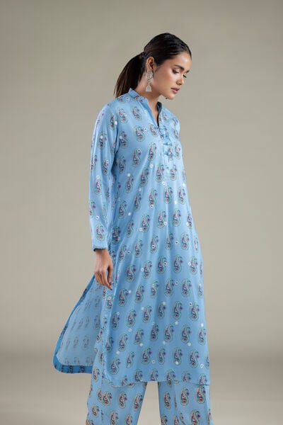 Paisley Band Collar Kurta, image 1