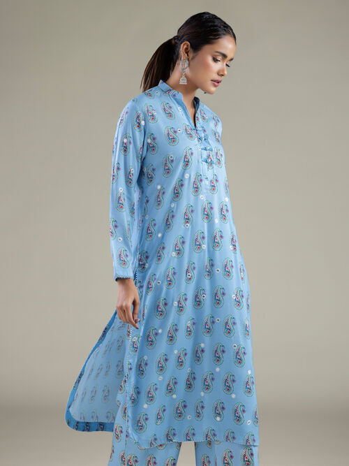Paisley Band Collar Kurta