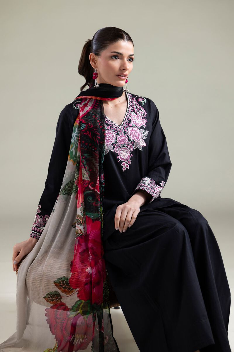 Floral V-Neck Kurta