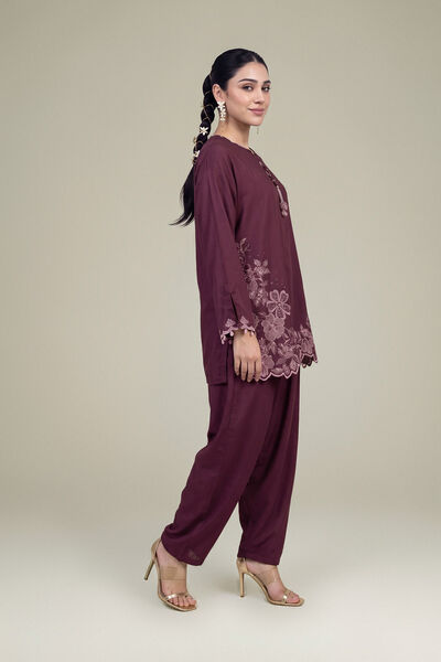 Dark Grey Wash & Wear Shalwar Kameez