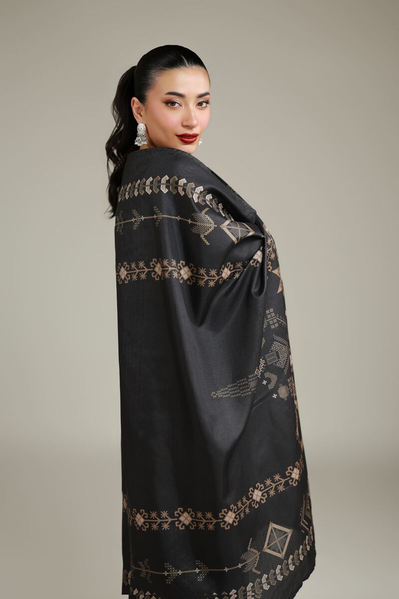 Black Silk Dupatta