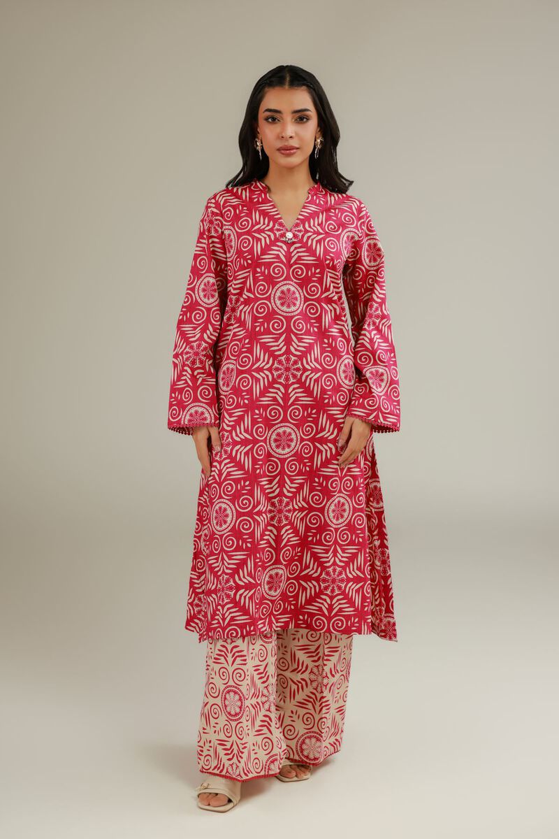 Floral Red Kurta