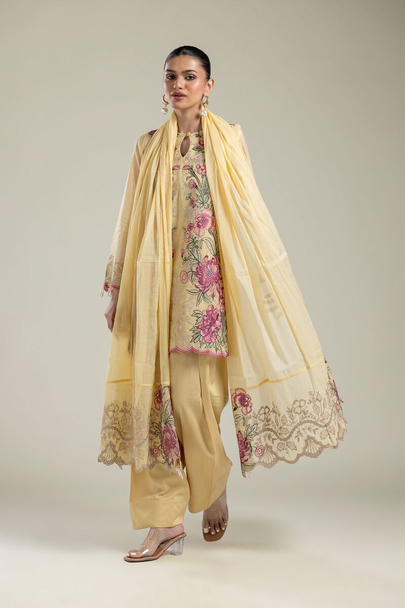 Floral Silk Dupatta