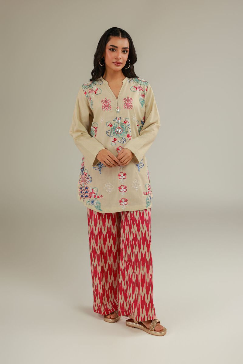 Floral Beige Kurta