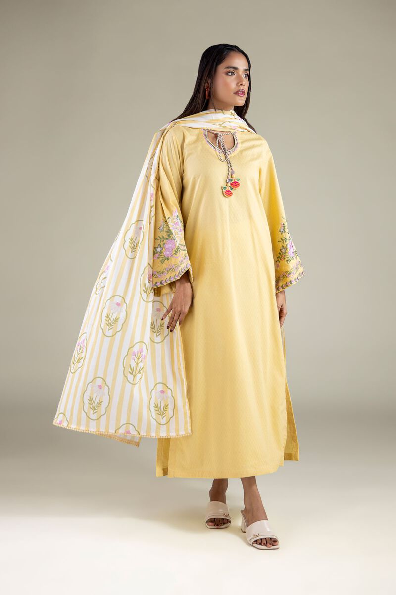 Floral Striped Dupatta