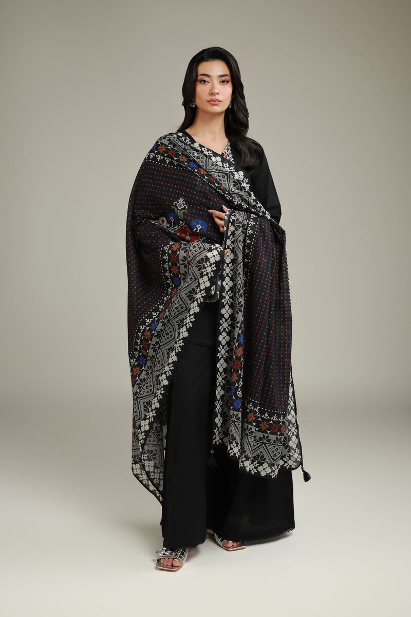Black Lawn Dupatta