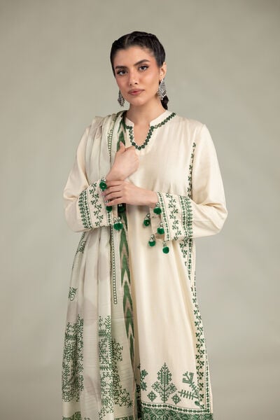 Embroidered Raw Silk Raw Silk Kurta